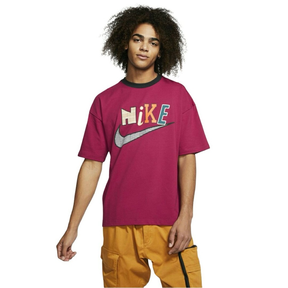 Nike Sportswear Men's Burgundy Graphic Tee - Picture 1 of 5
